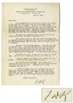 Franklin D. Roosevelt 1928 Letter Signed to His Physical Therapist, Who Helped Him Make the Nominating Speech at the 1928 Democratic Convention Without Crutches -- Politics will be very strenuous